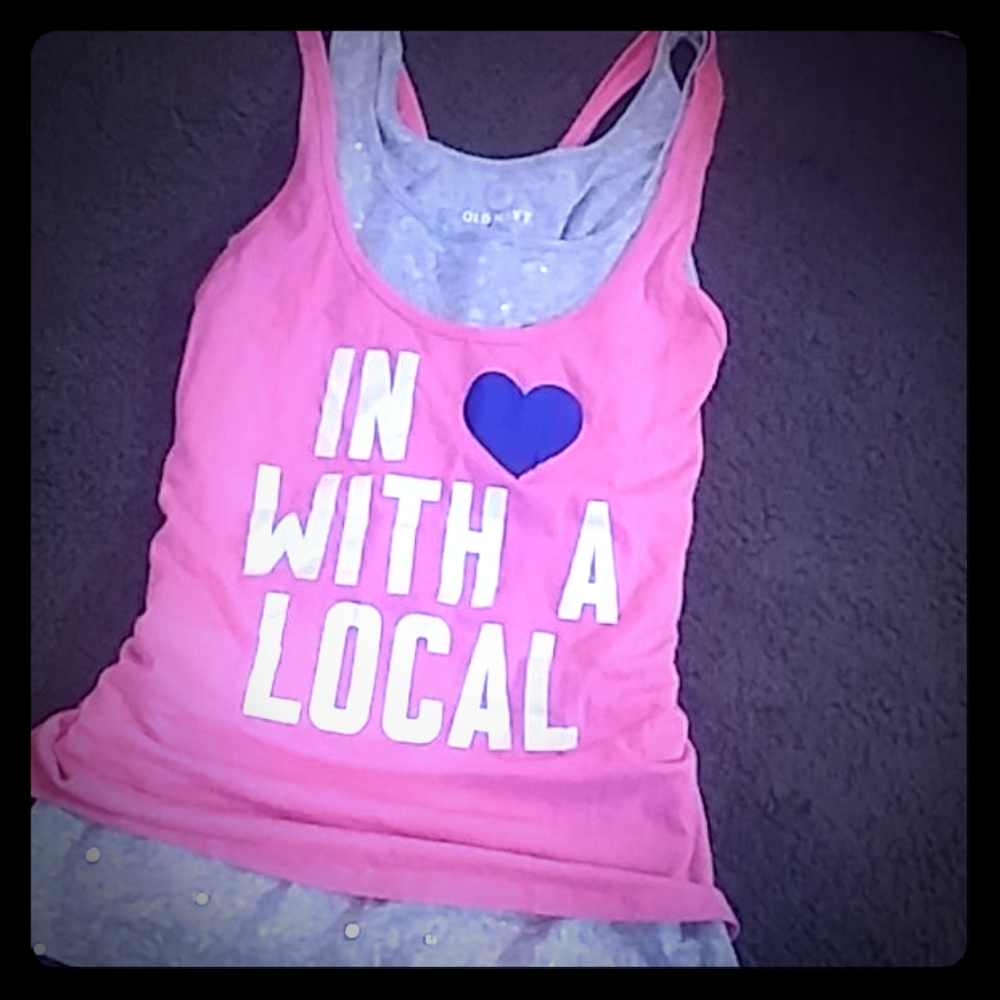 Under tank is silver sequin / top is cotton